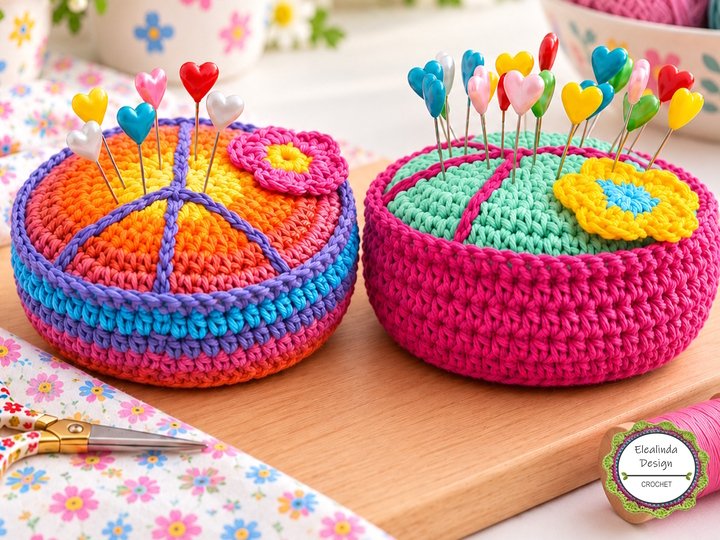 Häkelanleitung Peace Nadelkissen, Hippie Geschenkidee