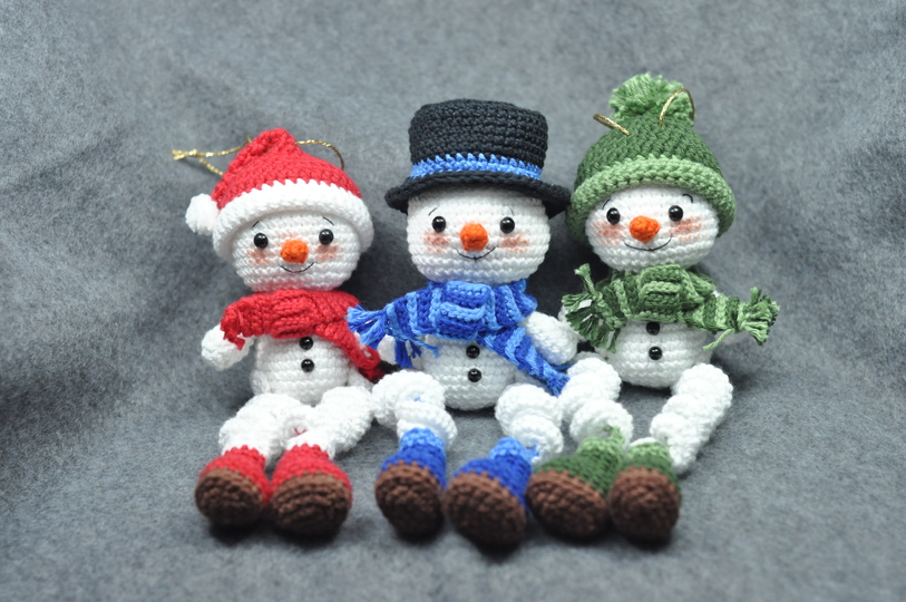 Crochet Pattern – Snowman Wind Spinner with 3 Different Hats