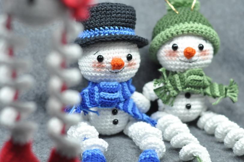 Crochet Pattern – Snowman Wind Spinner with 3 Different Hats