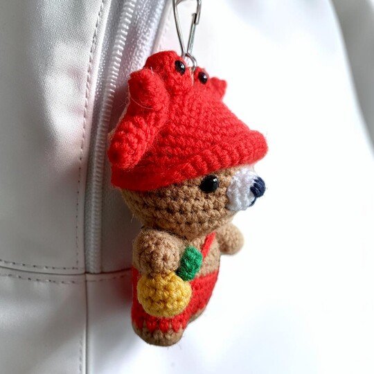 Bear Crab Bag Charm, Crochet Keychain Pattern, Mini Pocket Pet