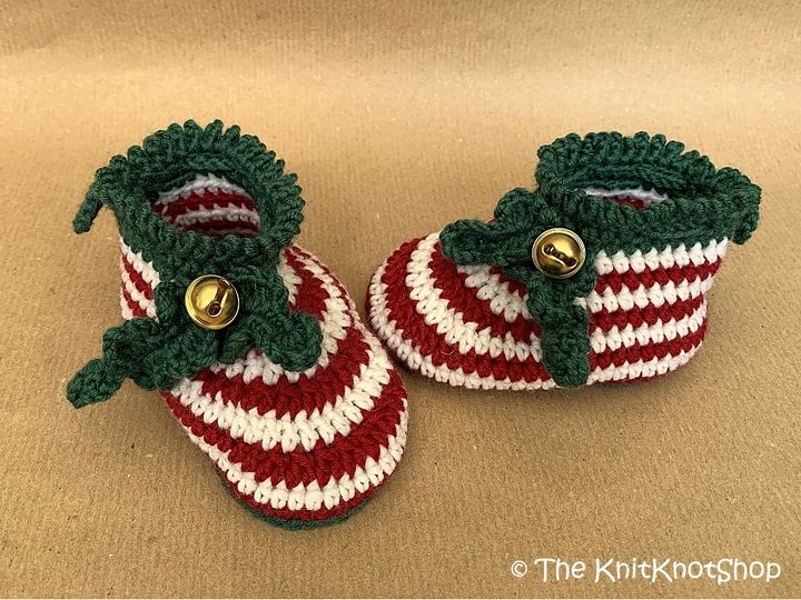 Häkelanleitung Babyschuhe Christmas