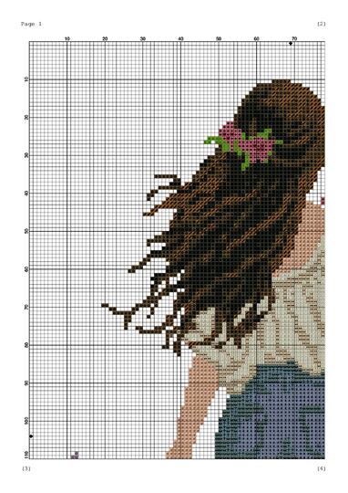 Girl with Pink Roses – Romantic Cross Stitch Pattern PDF, Floral Embroidery