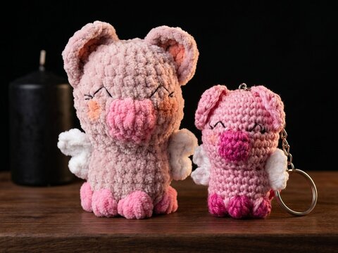 Häkelanleitung Glücksschweinchen mit Flügeln – Amigurumi