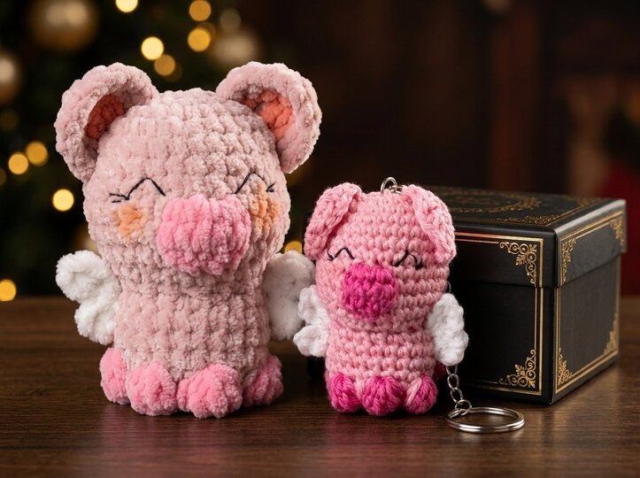 Häkelanleitung Glücksschweinchen mit Flügeln – Amigurumi
