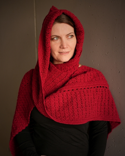 Crochet Pattern – Hooded Scarf “Red Riding Hood”, Easily Adaptable