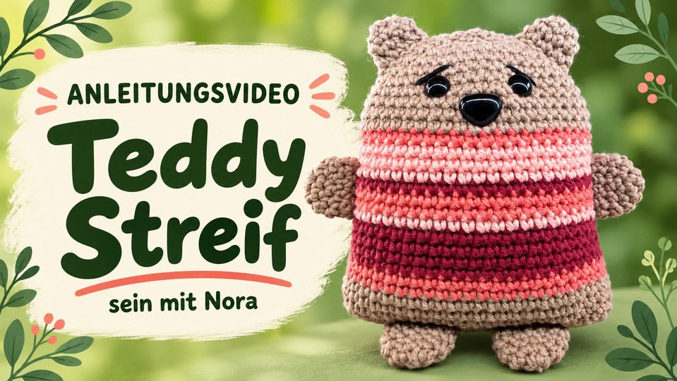 Teddy Streif – Crochet Pattern for a Bear in a Striped Sweater