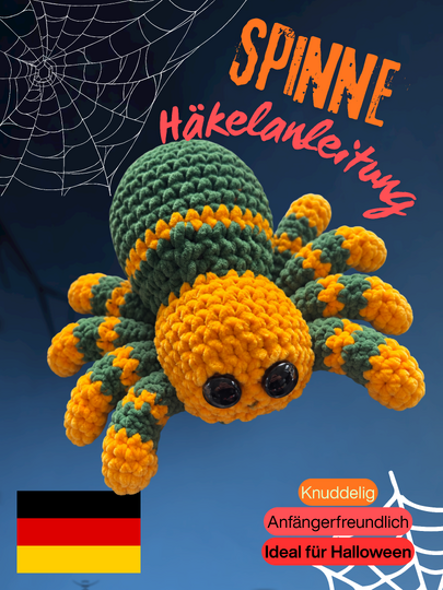Halloween Spinne Häkelanleitung | Süßes Amigurumi Spinne | PDF Anleitung