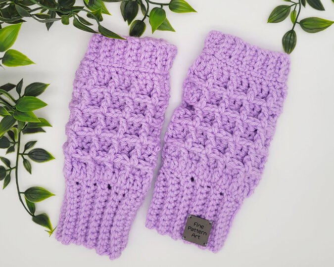 Häkelanleitung Mütze & fingerlose Handschuhe im Waffelmuster als Set