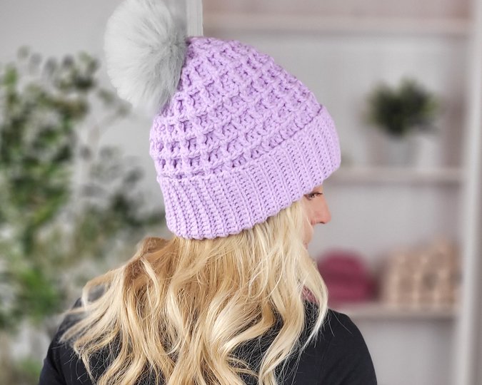 Häkelanleitung Mütze & fingerlose Handschuhe im Waffelmuster als Set