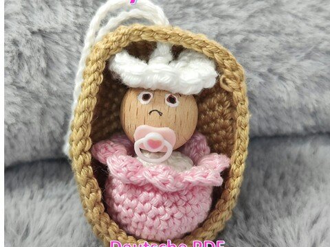Häkelanleitung: Baby in Korb