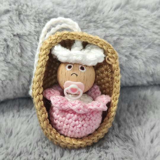 Häkelanleitung: Baby in Korb