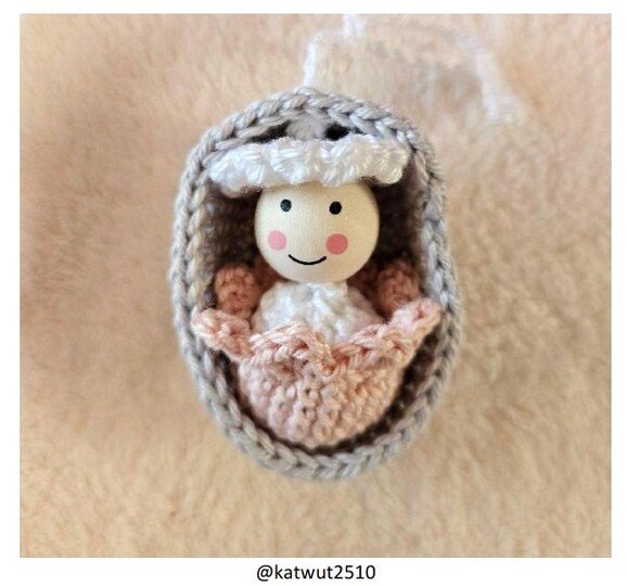 Häkelanleitung: Baby in Korb