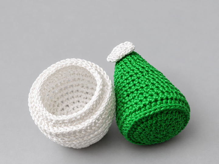 Häkelanleitung Teelichthalter Schneeball und Baum, Weihnachtsdeko 2 tlg.