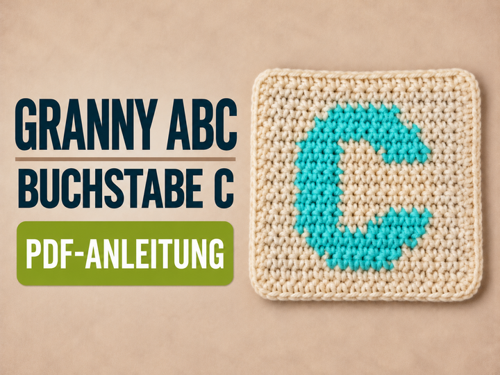 Granny ABC – Letter C Crochet Pattern with Stitch Chart