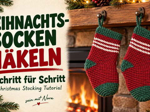 Christmas Stocking Crochet Pattern – PDF with Photos and Video