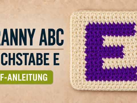 Granny ABC – Letter E Crochet Pattern with Stitch Chart