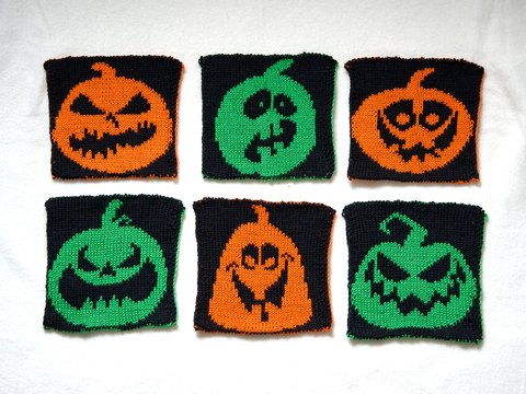 Knitting pattern set "Pumpkin Heads" (6 designs)