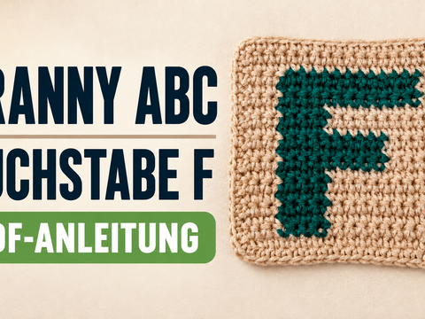 Granny ABC – Buchstabe F häkeln – Anleitung mit Maschendiagramm