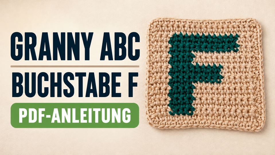 Granny ABC – Buchstabe F häkeln – Anleitung mit Maschendiagramm