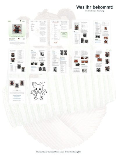 Kuschel Fledermaus, mini - Häkelanleitung