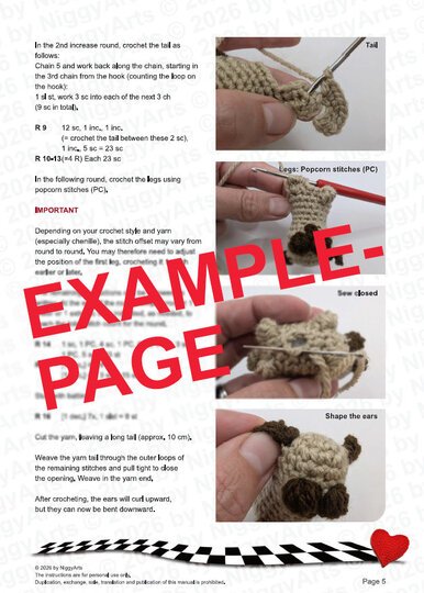 Mini Pug - no sew crochet pattern by NiggyArts