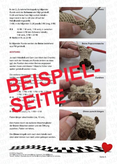 Mini Pug - no sew crochet pattern by NiggyArts