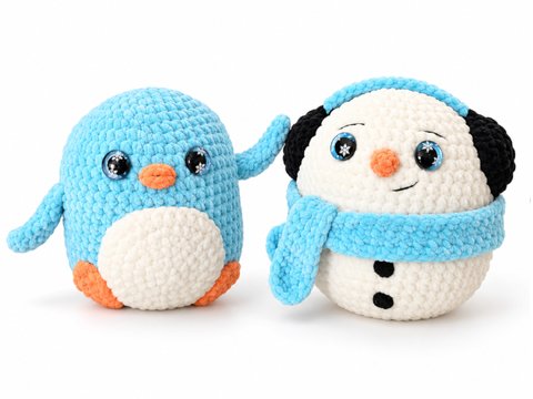 Die Kullertiere - Winter-Bundle - Schneemann & Pinguin Häkelanleitung