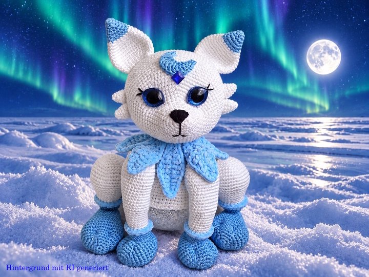 Winterlampe Polarfuchs Moonlight, Häkelanleitung