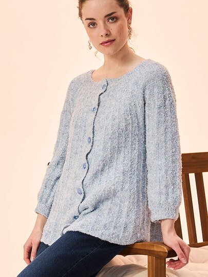 JACKE JACQUELINE … MIT RUNDPASSE GESTRICKT