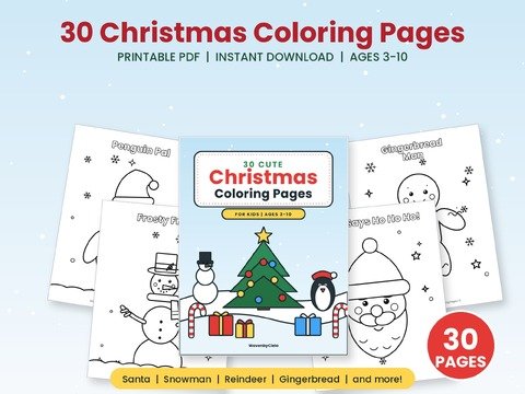 30 Christmas Coloring Pages for Kids