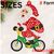 Santa Riding a Bicycle FSL Christmas Ornament Embroidery Design