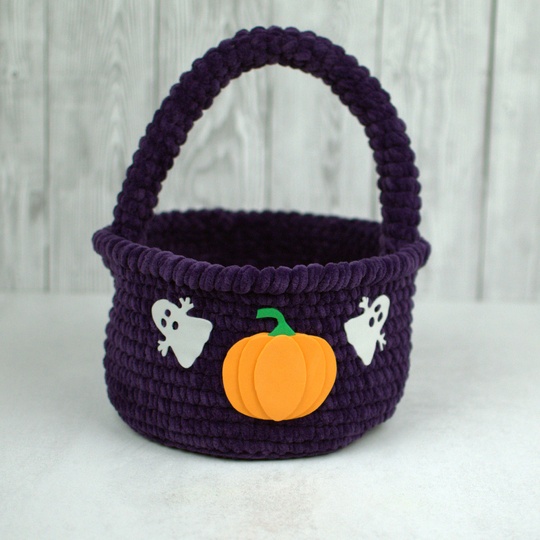 Crochet Pattern for Halloween Baskets – Pumpkin and Ghost Baskets – PDF