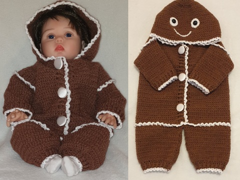 Häkelanleitung Baby Overall Lebkuchenmann | Gingerbread Baggy PDF-Datei