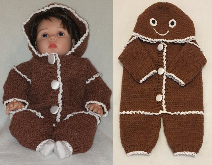 Häkelanleitung Baby Overall Lebkuchenmann | Gingerbread Baggy PDF-Datei