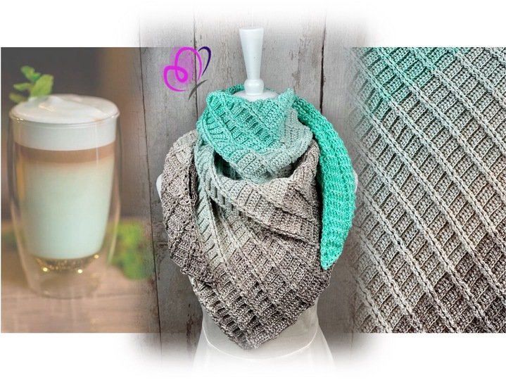 Häkelanleitung für das Dreieckstuch COSY Rails asymmetrisch