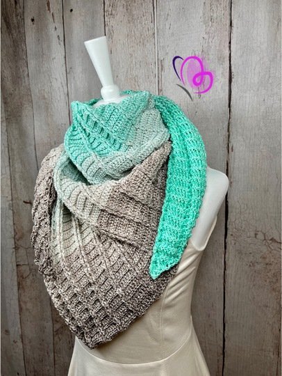 Häkelanleitung für das Dreieckstuch COSY Rails asymmetrisch
