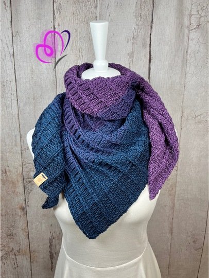 Häkelanleitung für das Dreieckstuch COSY Rails asymmetrisch