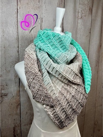Häkelanleitung für das Dreieckstuch COSY Rails asymmetrisch