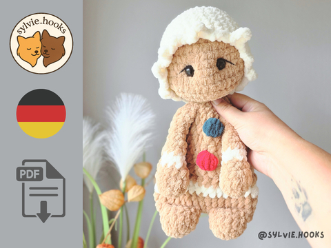 Häkelanleitung Schnuffeltuch Lebkuchen - Lebkuchenmännchen - Weihnachten