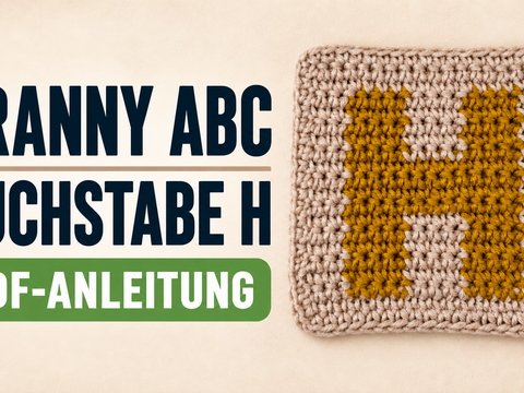 Granny ABC – Letter H Crochet Square – PDF Pattern with Chart