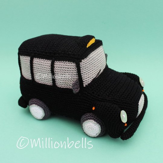 Amigurumi London Taxi Crochet Pattern Classic Black Cab Toy Car