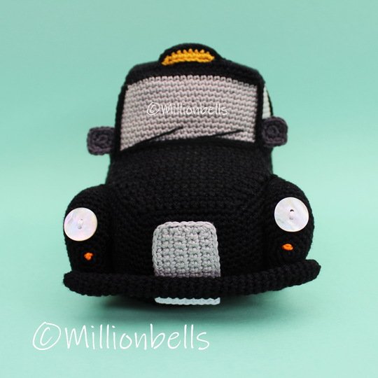 Amigurumi London Taxi Crochet Pattern Classic Black Cab Toy Car