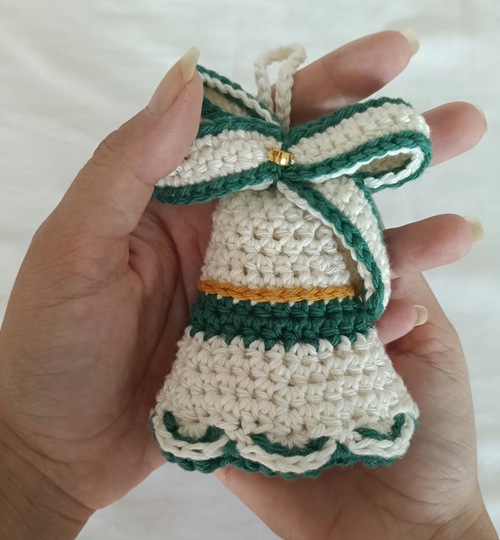 Crochet Christmas Bell with Bow – Christmas Decor & Tree Ornament