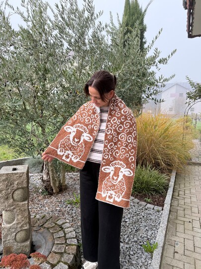 Schaf-Schal Doubleface gestrickt