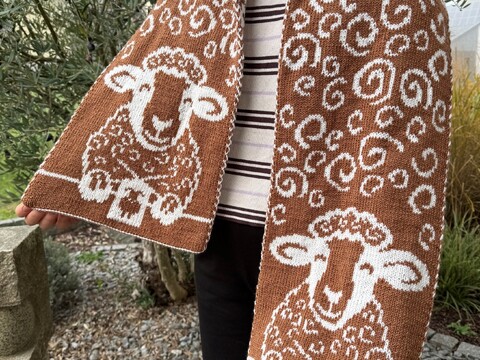 Schaf-Schal Doubleface gestrickt