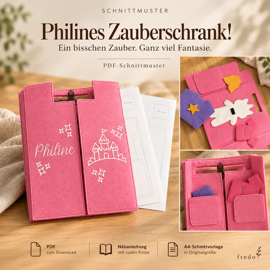 Nähanleitung & Schnittmuster – Philines Zauberschrank aus Filz