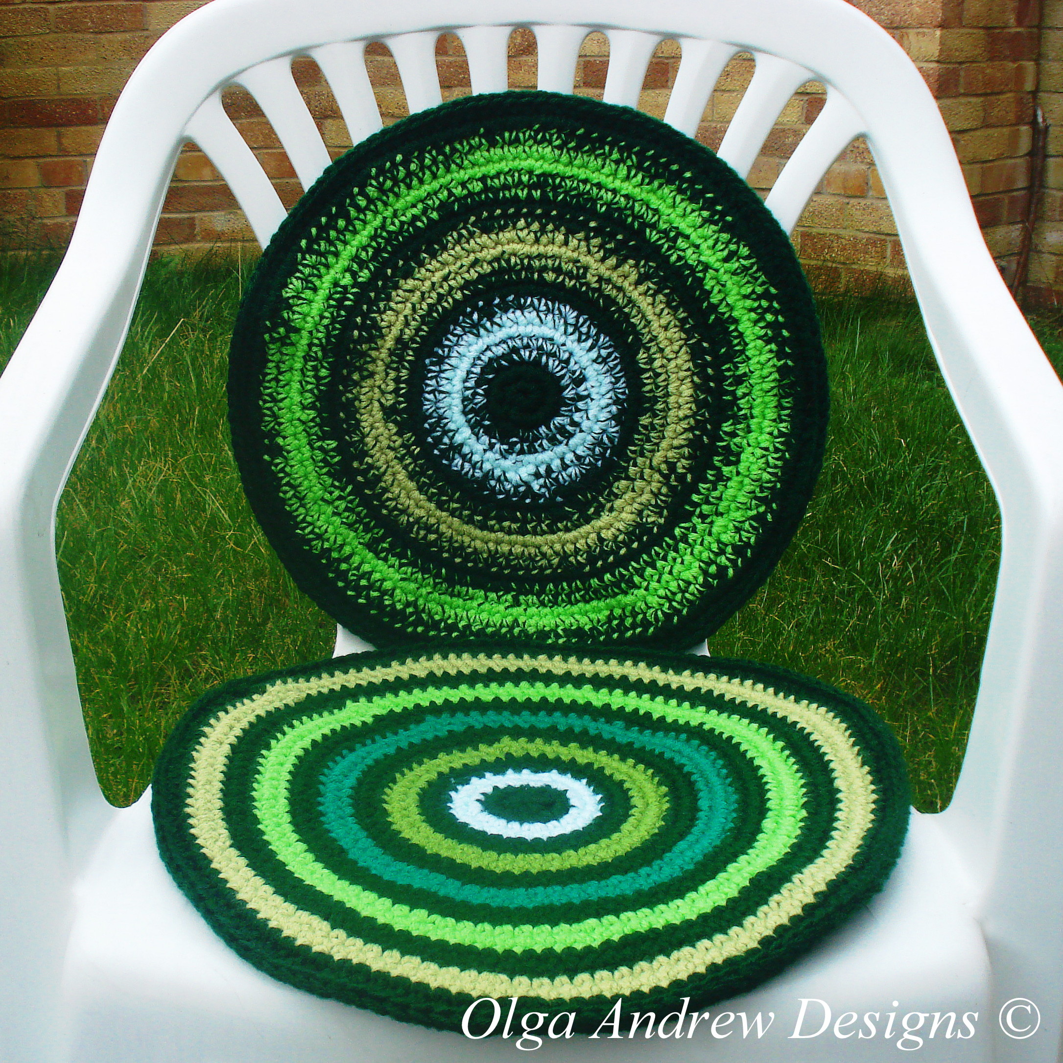 Chair Seat Cushion Pad Crochet Pattern 052