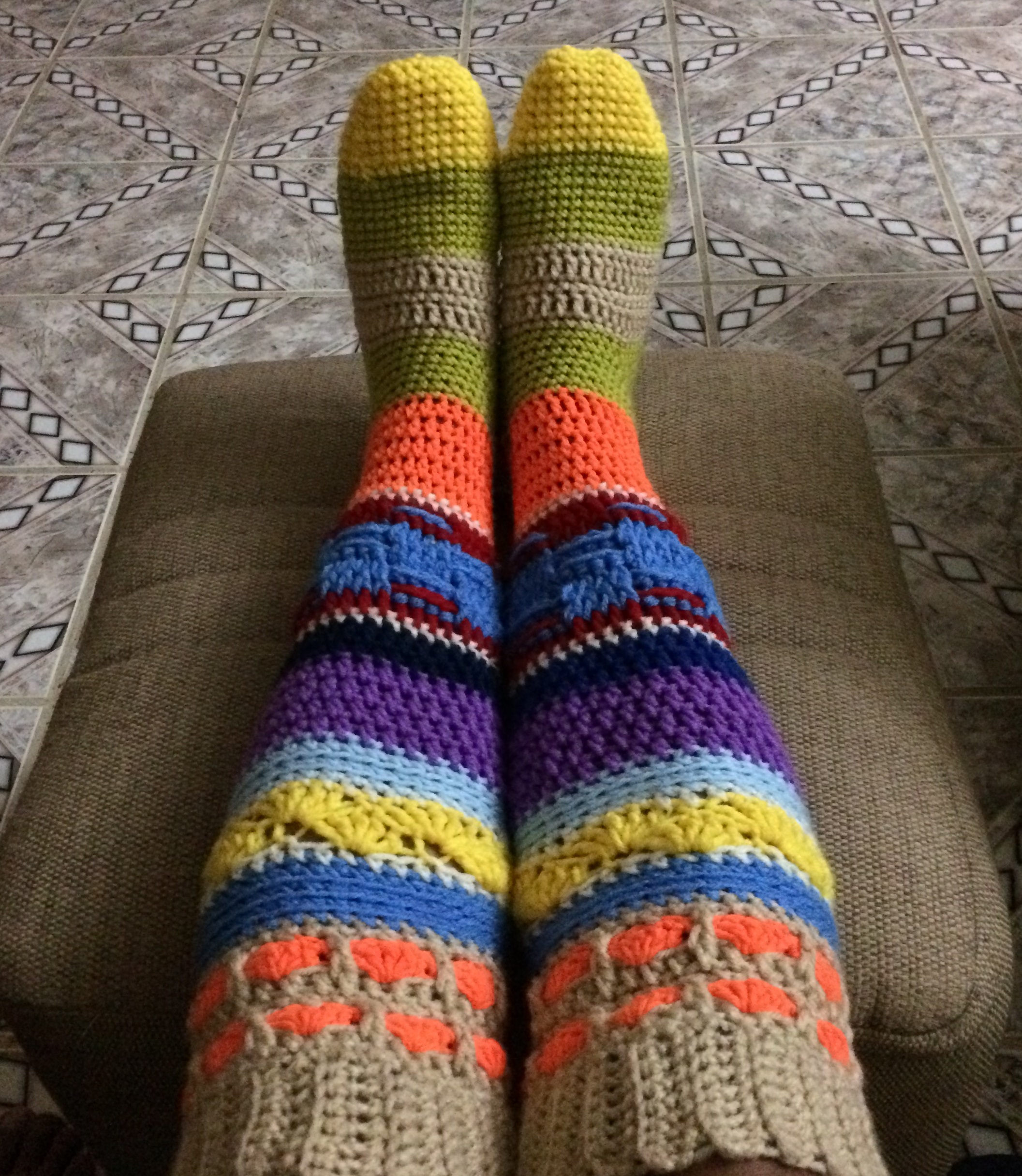 Wool scrappy socks Knit funny socks women Rainbow long socks