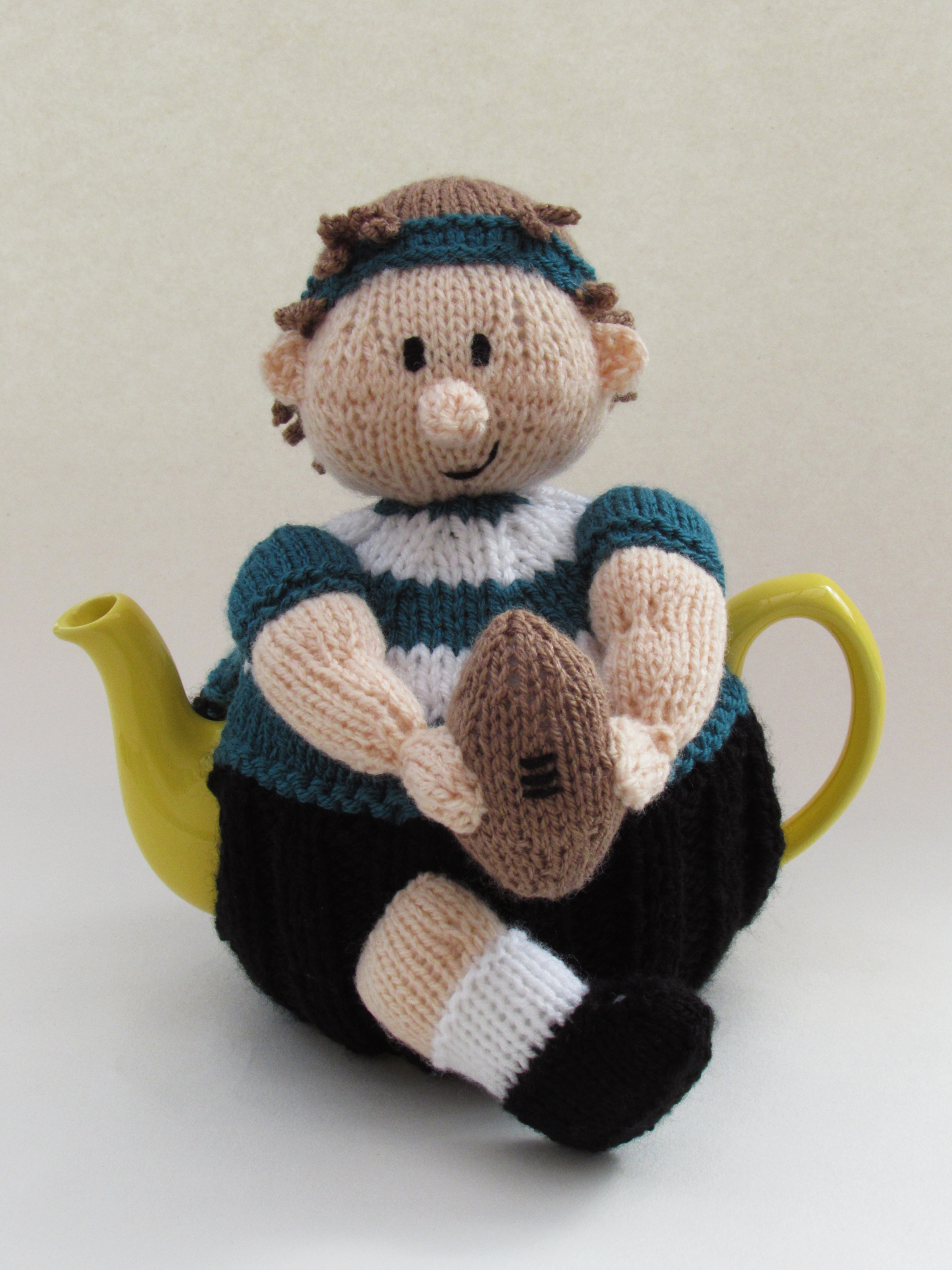 Joueur de rugby Tea Cosy Tricot Motif À tricoter votre propre rugby Tea Cosy