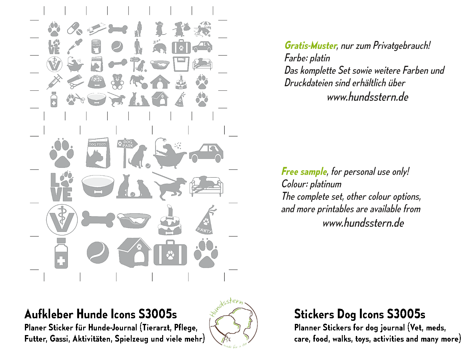 Planner Stickers For Dog Journal Icons S3005s